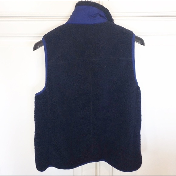 J.Crew Factory Sherpa shearling style navy vest M - Picture 7 of 7